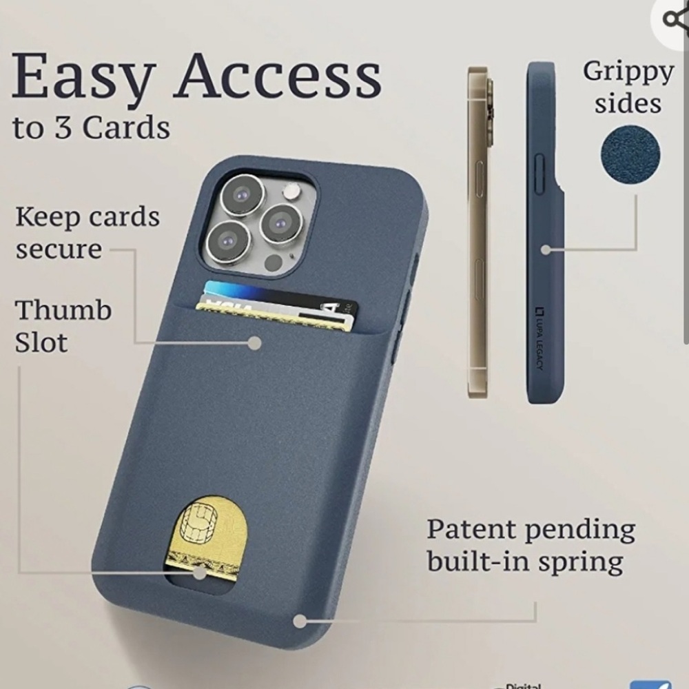 Navy Blue Card Holder Phone Case